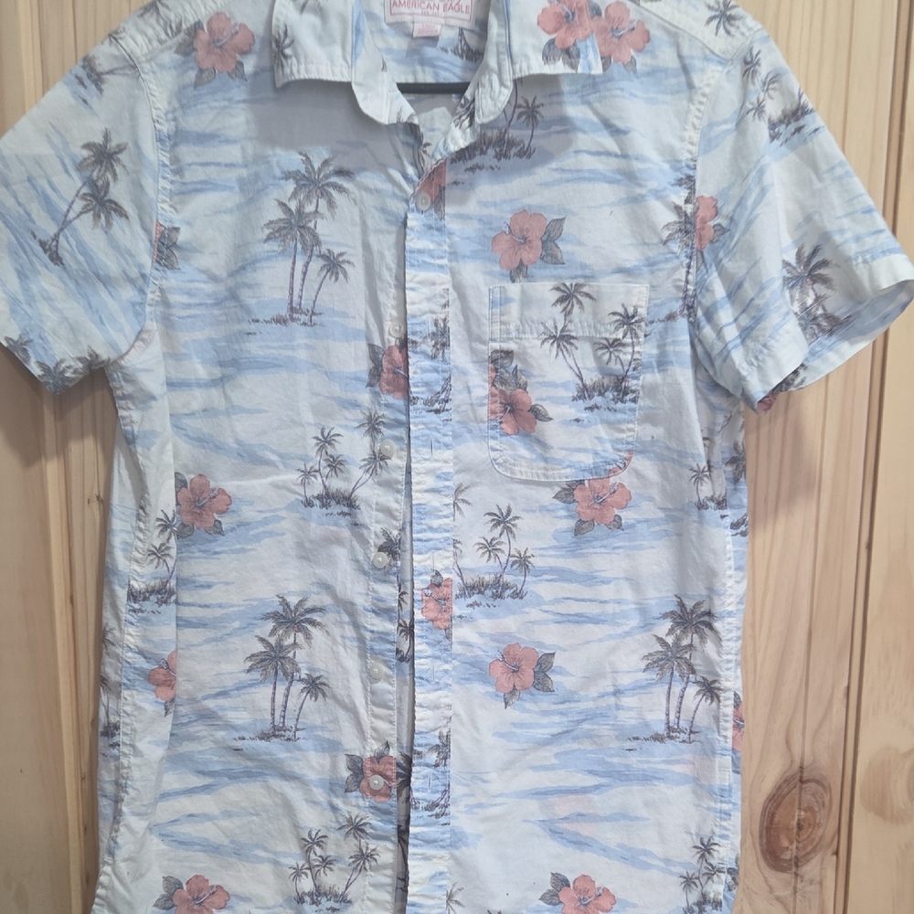 Men's Shirt - Blue and Pink
